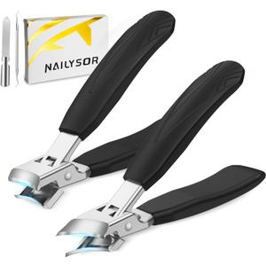 Upgrade Large Toenail Clippers for Thick Nails for Seniors Long Handle, Ultra Sharp Precision Nail Clippers for Men, Curved Wide Jaw Opening Fingernail Clippers with Catcher Nail Cutter for Women