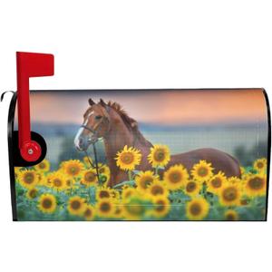 Horse in Sunflower Field Mailbox Covers Magnetic Standard Size 18" X 21" Animal Mailbox Cover Decorations Wrap Horse in Sunflower Field Mailbox Covers Magnetic Standard Size 18" X 21" Animal Mailbox Cover Decorations Wrap