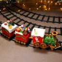 Lighted Musical and Animated Christmas Village Train,Battery-Operated Light Up Musical Santa Train Set, Xmas Decoration for Party Props Festival Decorations