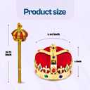 Funny Party Hats Kings Crown - Royal King's Crown and Scepter - Costume Hats - Dress Up Set
