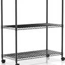 Simple Deluxe Shelving Unit - 3 Tier Shelf for Garage Storage, Black, 24.02" W x 13.78" D x 29.92" H, 750 Lbs Capacity, Adjustable Shelves, Leveling Feet, Caster Wheels for Easy Mobility,Black