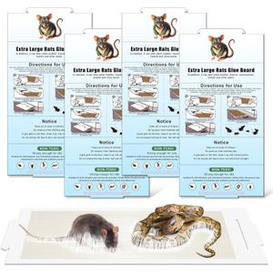 Qualirey Extra Large Jumbo Rat & Mouse Glue Traps 4Pk, 28 x 14 Rat & Snakes Sticky Traps Indoor for Home, Non Toxic Pre Scented Adhesive Glue Boards for Mouse Rats Snake, Pet Safe Pest Control