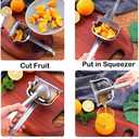 Real Stainless Steel Lemon Squeezer Citrus Juicer Hand Press Heavy Duty Manual Squeeze Juice Extractor Maker Orange Lime Grapefruit Presser - Bonus 50 Pcs Filter Bags