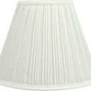 Aspen Creative 59126A Transitional Empire Shape Uno Construction Lamp Shade in Pleated Cotton White, 6" Top x 12" Bottom x 9" Slant Height