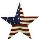 Why Decor Metal Barn Star, Patriotic American Flag Wall Decoration Outdoor Indoor Hanging Wall Art 4th of July Memorial Day Veterans Day Gift for Man Star Ornament Home Decor 22 Inch(D)