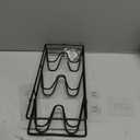 Durmmur 2 Pack Pot Lid Organizer Rack, 6-Tier Pot Lids Holder for Cabinet Door/Wall, No Drilling Adhesive Wall/Door Mounted Rustproof Pot and Pan Cover for Kitchen Storage, Classic Black