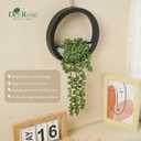 Der Rose 2 Pack Fake Plants Hanging Artificial Succulents Plants in Black Pots for Living Room Bathroom Accessories Boho Farmhouse Wall Decor