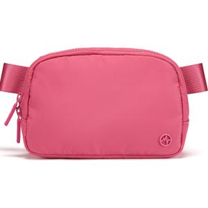 Pander Two Way Zipper Fanny Pack Nylon Everywhere Belt Bag for Women, Water Repellent Waist Packs, Crossbody Bags with Adjustable Strap (Hot Pink)