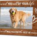 XQLSR Rustic Wood Picture Frame, Forever in Our Hearts, Pet Memory Picture Photo Frames, Pet Memorial Gifts for Loss of Dog, Wooden Photo Frame for Wall Tabletop Display 7.9 * 5.7inches