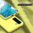 bemal for Samsung Galaxy S21 Case - Smooth Silky Liquid Silicone - Slim Fit Soft Microfiber Lining - Designed for Women and Girls - Shockproof Protective Phone Cover 6.2"- Bright Yellow