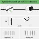 2 Pack Black Metal Curtain Rods, 28-60 inch, Heavy Duty, Adjustable, Wall Mounted, Set of 2