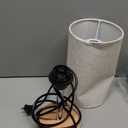 Yarra-Decor Bedside Table Lamp with USB Port - Touch Control for Bedroom Wood 3 Way Dimmable Nightstand Lamp with Round Flaxen Fabric Shade for Living Room, Dorm, Home Office (LED Bulb Included)