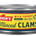 Snow's Wild Caught Minced Clams Canned, 5g Protein Per Serving - Keto Friendly, 99% Fat Free 6.5 oz Can (Pack of 5), BB 07/2028