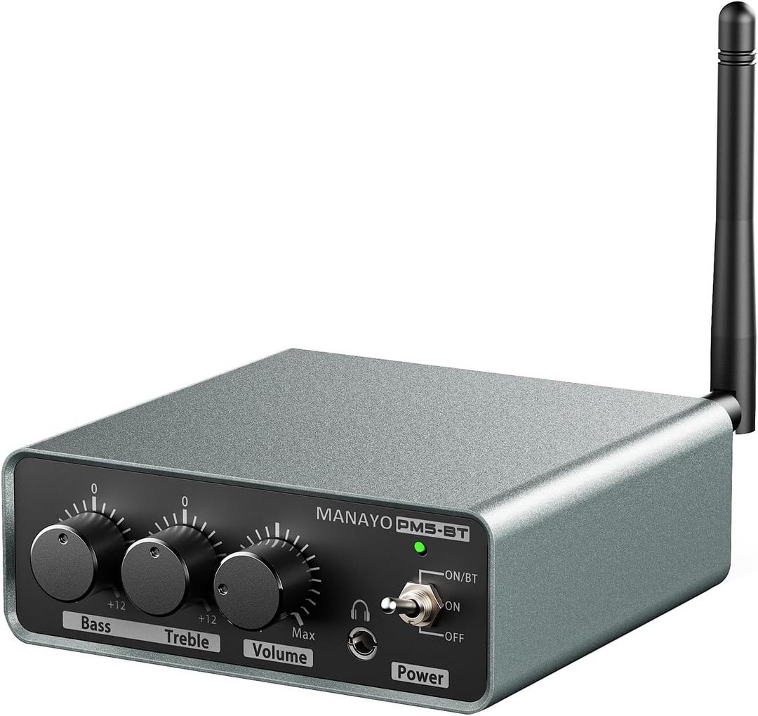PM5BT Bluetooth 5.3 Transmitter Phono Preamp for Turntables, Wireless Record Player Preamplifier with Bass Treble EQ, MM Phonostage for BT Speakers & Headphones, Volume Control