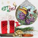 Stained Glass Suncatcher Ornament - Hummingbird Christmas Decorations - Christmas Ornaments for Tree - Holiday Present Ideas - Gift Exchange