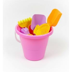 Beach Toys, Collapsible Sand Toys - 9pcs Sand Castle Building Kit, Sandbox Toys for Toddlers, Pink