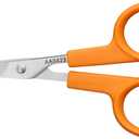 Fiskars Orange-Handled Straight Detail Scissors, Stainless Steel Blades, Ambidextrous Double-loop Handle