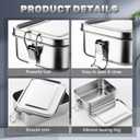 Umigy 4 Pcs Stainless Steel Food Containers Metal Bento Lunch Box Stainless Steel Food Storage Containers, Lockable Clips to Leak Proof, Reusable Dishwasher Snack Boxes for Work (850ml)