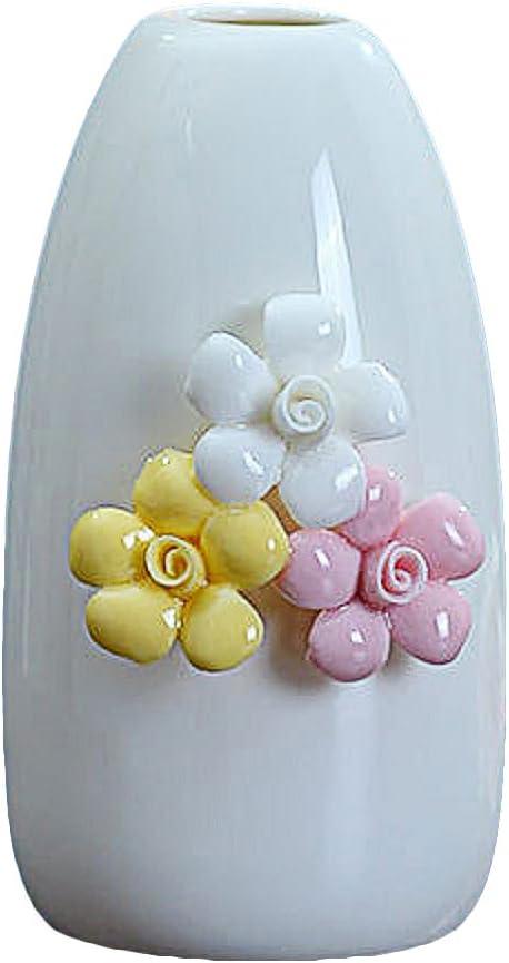Handmade Flower Ceramic Vase for Home Living Room Office Desktop Decoration,Mini 3D Ceramic Vase (Style B)