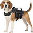 Tactical Dog Harness Medium Sized, Heavy Duty No Pull Dog Harness with Handle, Easy On and Off Service Dog Vest with Molle System, Reflective Pet Vest for Walking Hiking Training