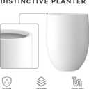 Kante 21.7" H Snow White Concrete Tall Planter, Large Outdoor Indoor Decorative Pot with Drainage Hole and Rubber Plug, Modern Round Style for Home and Garden