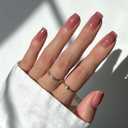 Glamnetic Press On Nails - Dusty Pink | Medium Square Fake Nails, Sheer Mauve Neutral, Salon Quality | 15 Sizes - 30 Nail Kit