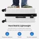 OLIXIS 24 Inch Luggage, Hardside Suitcase with Spinner Wheels, Lightweight ABS Hard Shell Checked Luggage, TSA Approved Lock, Expandable Medium Suitcase for Travel & BusinessWhite