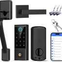 BEBASIA Heavy Duty Fingerprint Smart Door Lock for Front Door, APP Control Front Door Lock Sets, Auto Lock, Anti-Peeping Touchscreen Digital Keypad, Electronic Keyless Entry Deadbolt, Black