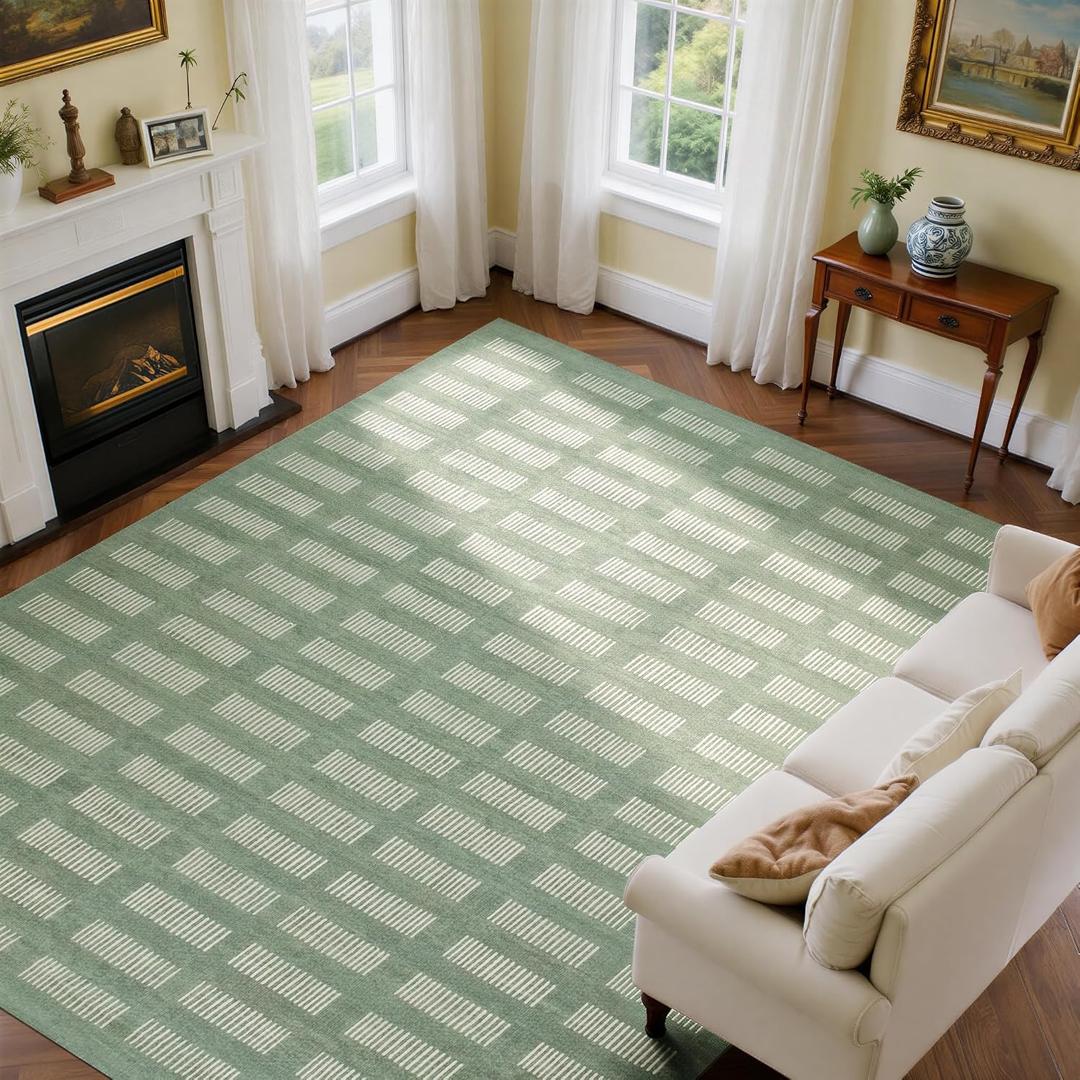 Washable Rugs 8x10 Area Rugs for Living Room,Ultra Soft Faux Wool Retro Carpets,Non Slip Backing,Durable Edge Binding,Stain Resistant,The Large Carpet for Bed Room,Dining Room,Office Decor