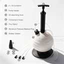 6L Manual Vacuum Oil Extractor Pump, Fluid Extractor Pump with 1 Hose and 3 Long Hard Tubes for Automotive, Marine, and Multi-Purpose Fluid Changes
