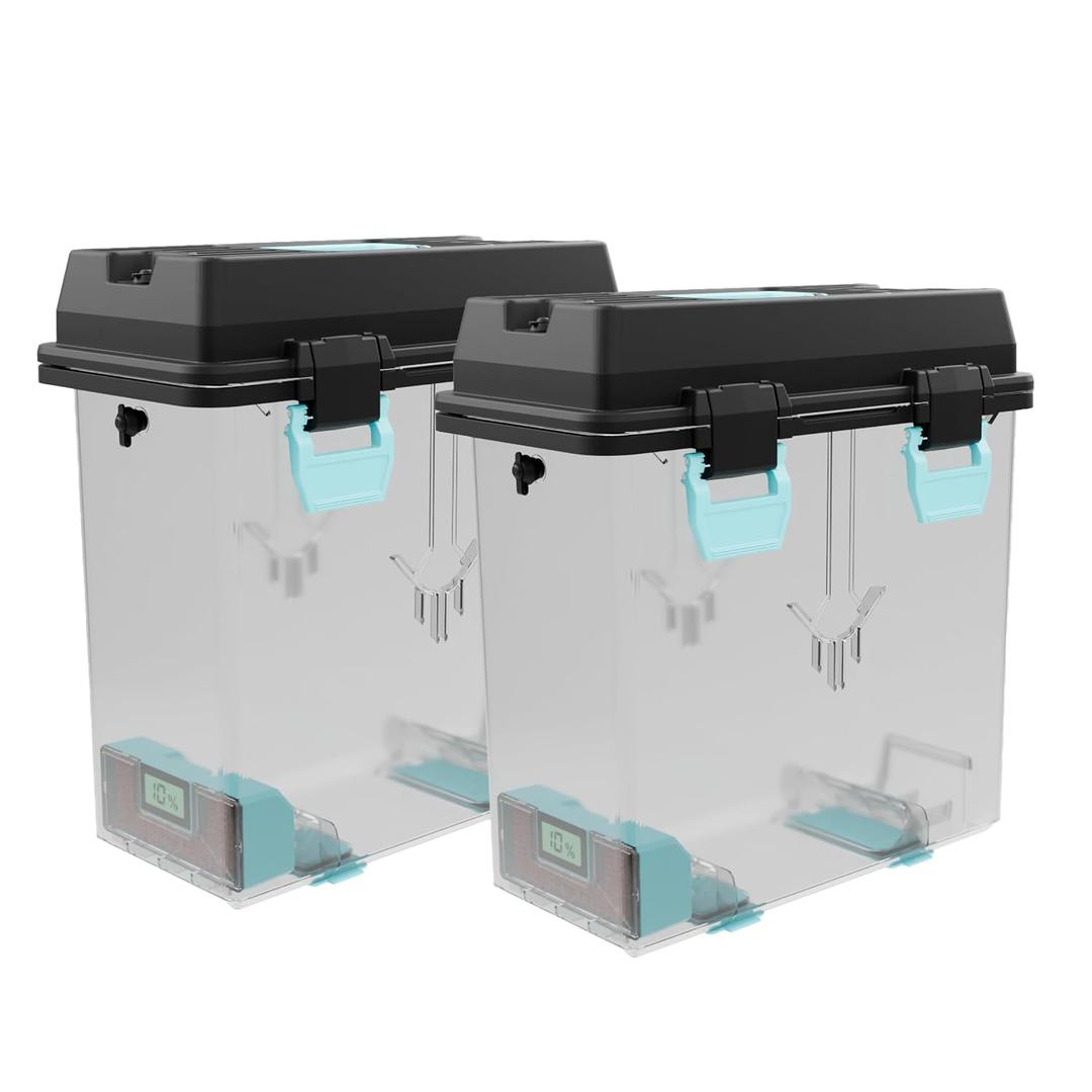 2 x Polymaker PolyDryer Box XL 2-Pack Sealed Filament Storage Box, Fits up to 3kg Spools, Print Without Breaking the Seal, Compatible with 1.75/2.85/3.00mm Filament