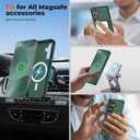 Supfine Magnetic for Samsung Galaxy S24 Case / S25 Case with Screen Protector, (Built-in Magnets) (Military Grade Drop Protection) Slim Translucent Shockproof Phone Case,Forest Green