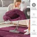 OLANLY 9x12 Machine Washable Large Area Rugs for Living Room, Bedroom, Soft Fluffy Shaggy Bedside Rug, Indoor Floor Carpet for Kids Girls and Boys, Dorms, Nursery, Home Decor Aesthetic, Burgundy