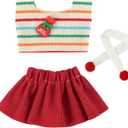 2 x Doll Clothes 17cm/15cm Outfit Set Party Clothes High-End Fashion Outfits Suitable Accessories Christmas Cloak Halloween Premium Clothing 5.91-6.7 inch (No Doll) (LBB-256) (Vintage Christmas Skirt)