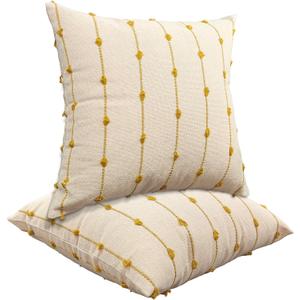JMGBird Cream Throw Pillows Decorative Pillows, Inserts & Covers | 18x18 Gold Pillows Decorative Throw Pillows with inserts included Throw Pillows for couch