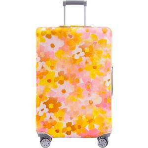 TRAVELKIN Luggage Covers For Suitcase Tsa Approved,Suitcase Cover Protector Fit 22-25 Inch Luggage (M(22-25inch suitcase), Orange Floral)
