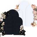 OurWarm Arch Cover Set of 3, White and Black 2 in 1 Round Arch Backdrop Covers, 4FT 5FT 6FT Spandex Stretchy Backdrop Cover Fabric for Birthday Party Baby Shower Wedding Stand Decorations