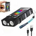 FandyFire 1100 Lumen Small EDC Keychain Flashlight with Green Light - Rechargeable RGB LED Clip on Flashlight, Multi-Functional and Magnetic Tail Suitable for Outdoor Emergency Gear