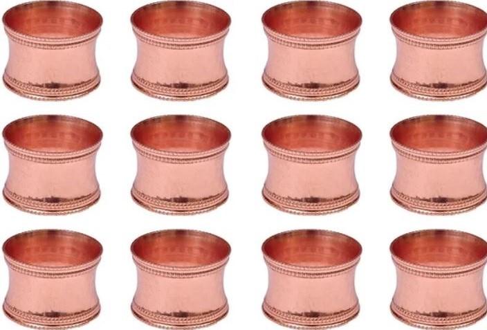 Table Cloth Napkin Rings or Napkin Holders Enhanced & Appealing Table Decor for Weddings, Parties, Christmas, New Year or Every Day Use Hammered Gold Napkin Rings Set of 12