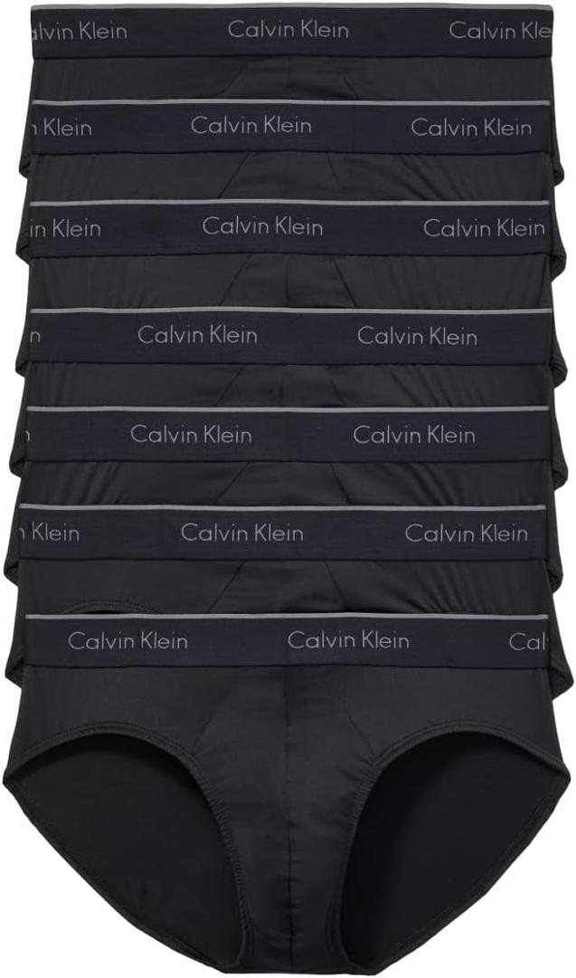 Calvin Klein mens Micro Stretch 7-pack Hip Brief (Black, X-Large)
