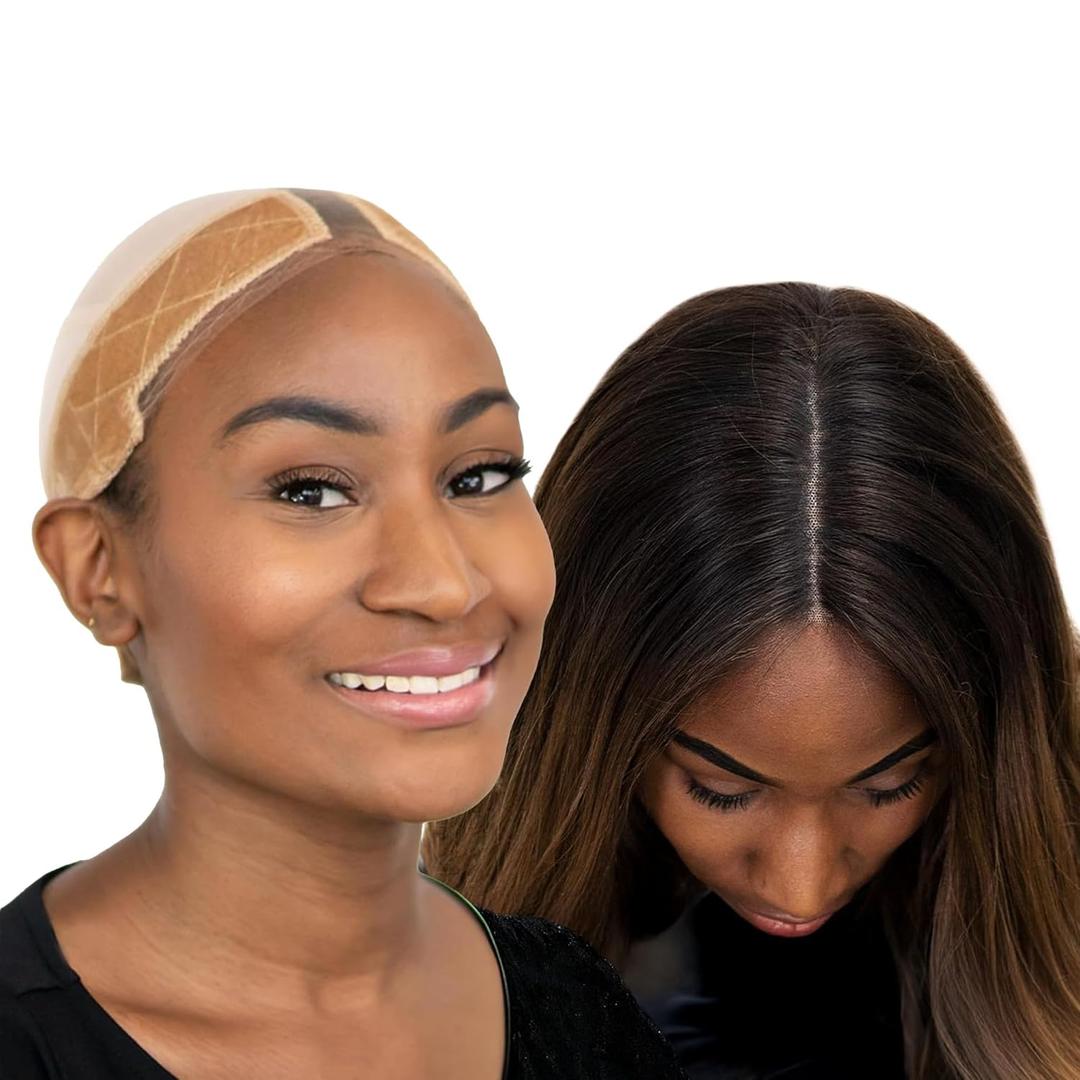MILANO COLLECTION Lace Wig Grip Cap for Women, Adjustable Wig Caps for Women Non Slip with Headband to Secure Lace Top Perfectly in Place, One Size Fits All, Nude (Nude, 1 Pack)
