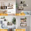 Wall Mounted Floating Shelf, c Long for Bedroom Living Room Kitchen Staircase Bathroom Above Toilet Wall Decoration Book Storage Room Recoration (3piece Set) Brown