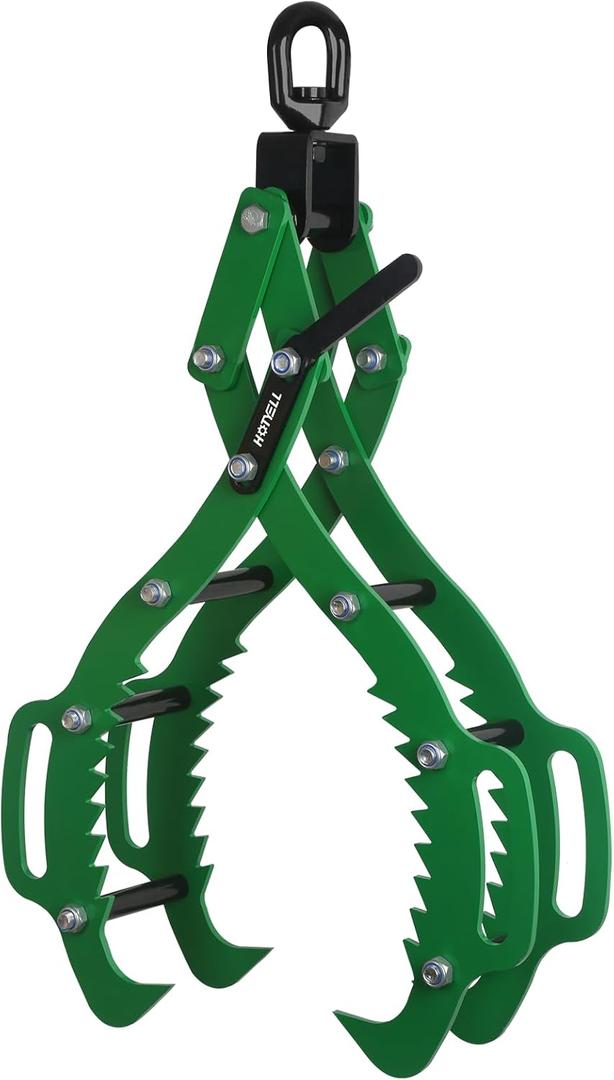 Log Lifting Tongs, Log Grapple Hook with Handle, Upgraded Timber Claw Hooks as Handling Tools for Dragging and Lifting Logs Used as Tractor, ATVs and Trucks Accessories (4 Claws - 32)