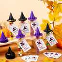 Bokon 24 Sets Halloween DIY Candy Tube Kit with Purple Black Witch Hats Empty Glass Test Tubes with Corks Card Mesh Fabric and Twine for Party Favors Treat or Trick Crafts Halloween Party Decorations