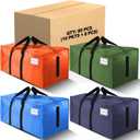 80 Pack Large Strong Moving Bags with Zippers & Carrying Handles - Water-Resistant - Heavy Duty Storage Tote for Space Saving, Fold Flat, Alternative to Moving Box (Multicolored)