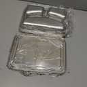 VENTION Child Stainless Steel Rectangular Divided Plates, 3 Sections Dinner Plates, Serving Tray with Lid Set of 2