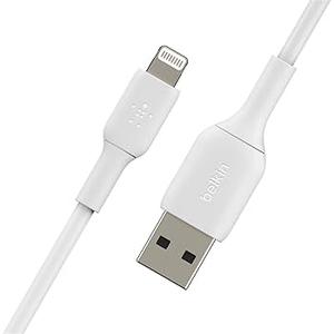 Belkin BoostCharge Lightning Cable - 6.6ft/2M - MFi Certified Apple iPhone Charger USB to Lightning Cable - iPhone Cable - iPhone Charger Cord - Apple Charger - USB Phone Charger - White