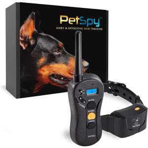 PetSpy Shock Collar for Dogs-Waterproof Dog Shock Collar with Remote Control,Vibration,Electric Shock,Beep-E Collar for Dogs Training,Collar with Remote for 10-140 LBS