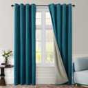 HOMEIDEAS Teal Full Blackout Velvet Curtains, Peacock Blue 52 X 84 Inch Room Darkening Thermal Insulated Grommet Window Drapes for Bedroom, Living Room, 2 Panels