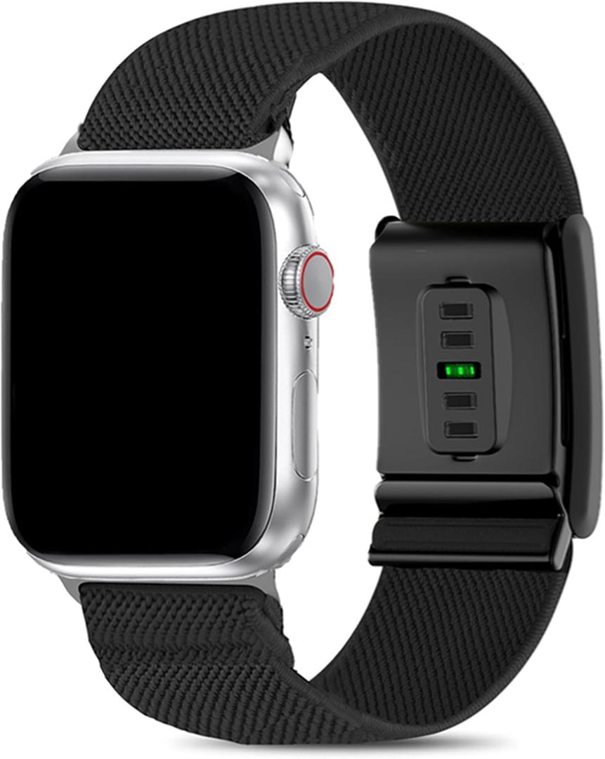 Bolesi Hybrid Nylon Wristbands Compatible with Whoop 4.0 Tracker and Apple Watch,Soft Stretchy Breathable Fabric Elastic Washable Sports Loop Strap for iwatch and Whoop 4.0 Women Men